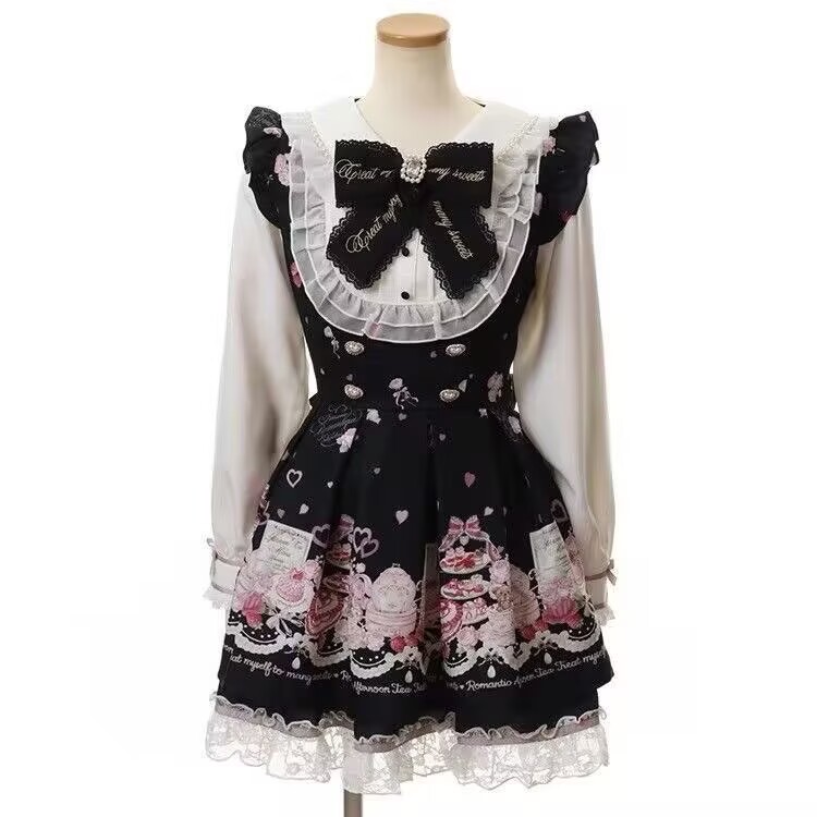 Japanese Women Formal Wear - Japanese Kawaii Rhinestone Bow Dress Set