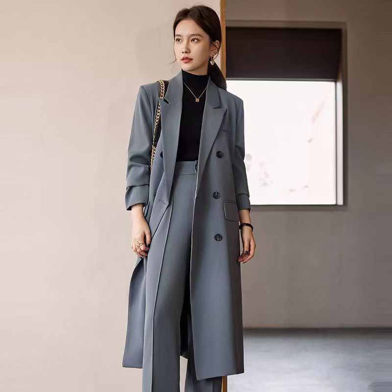 Trench Coat Formal - FANAN Elegant Long Trench Coat Women