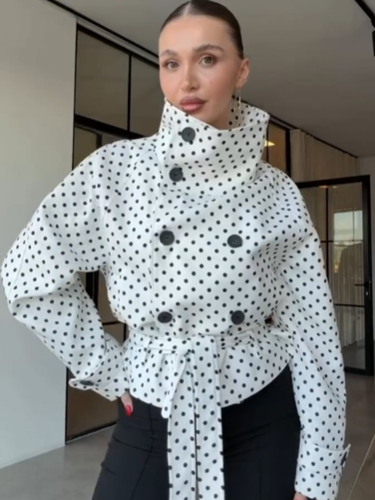 Trench Coat Formal - SLTNX polka dot short trench coat