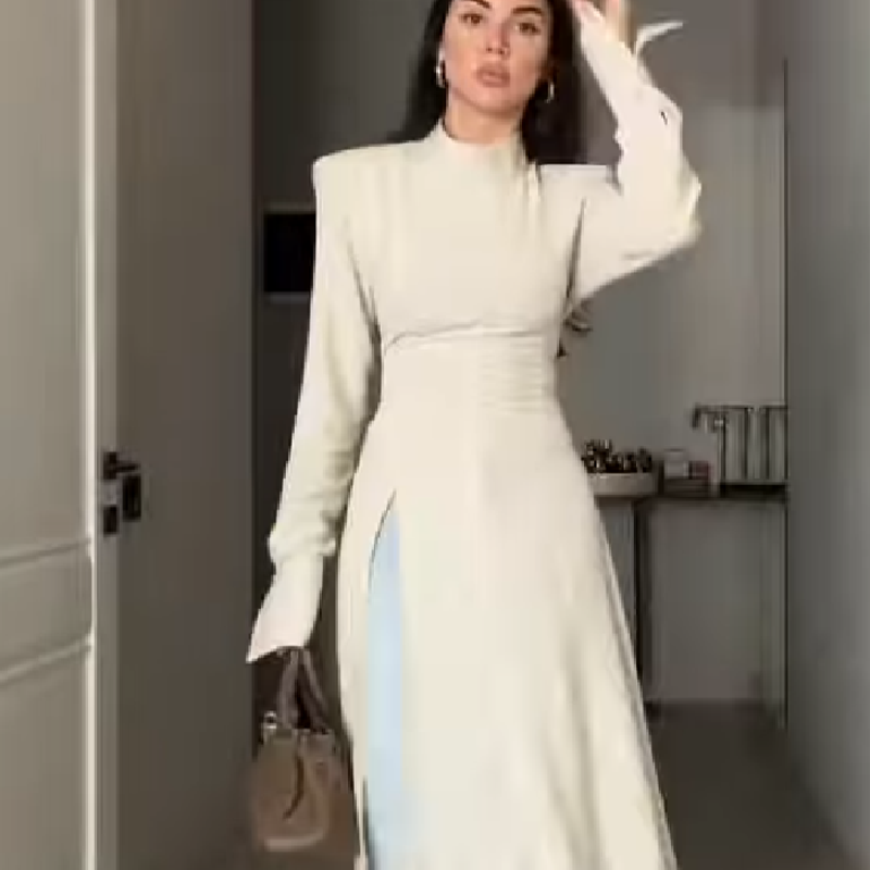 Women Formal Wear Outfits - Women's Elegant High Neck Long Sleeve