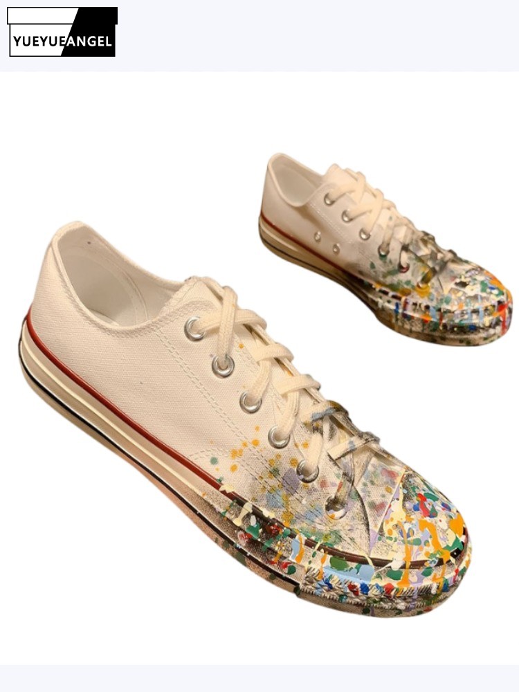 Women'S Work Fashion - Womens Spring New Lace-Up Painted Low