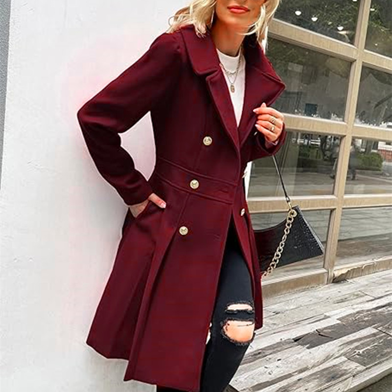Trench Coat Formal - Winter Woolen Women's Trench Coat Skirt