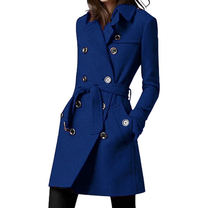 Trench Coat Formal - Women's Trench Coat Wool Blends Double