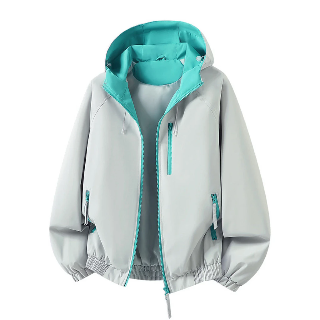 Trench Coat Formal - Contrast Hooded Wind Jacket Women Waterproof