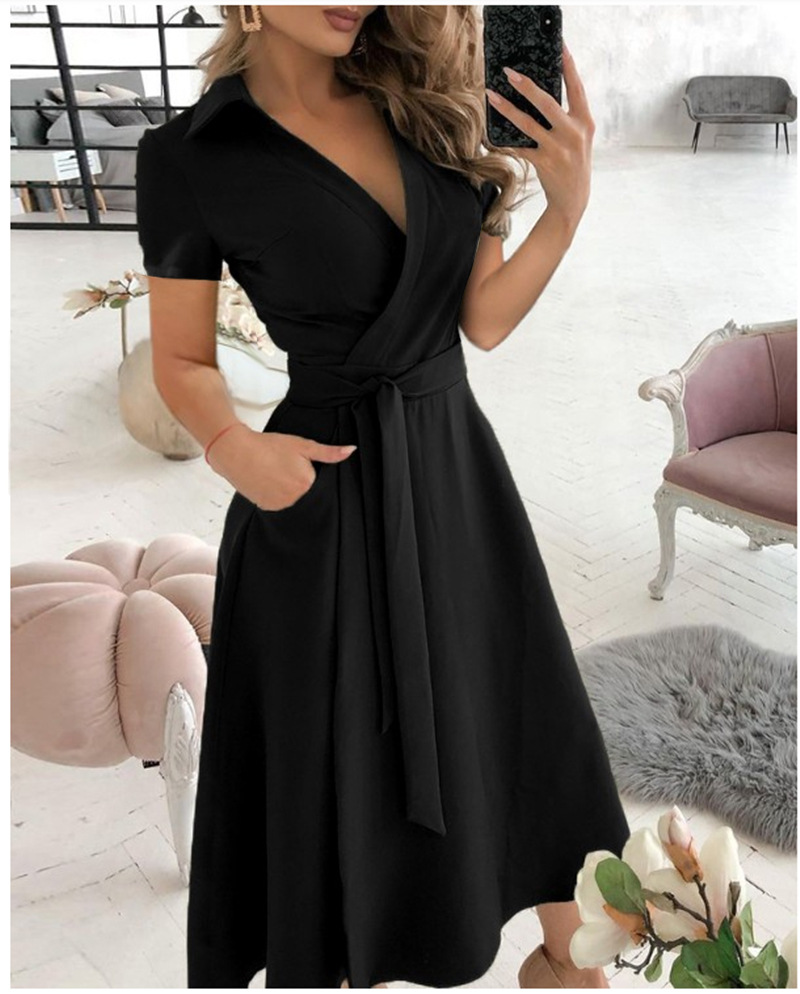 Women's Short Sleeve Wrap Dres - огляд і ціна Wrap Dress Work