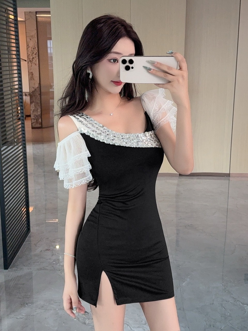Sexy Lace Splice Short Wrap ar - огляд і ціна Wrap Dress Work