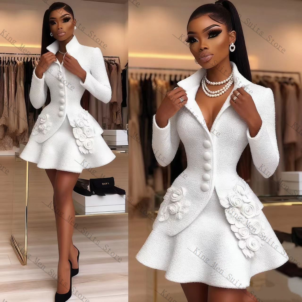 Luxury White Women Suit Set 2  - огляд і ціна Women'S Formal Wear Tuxedo