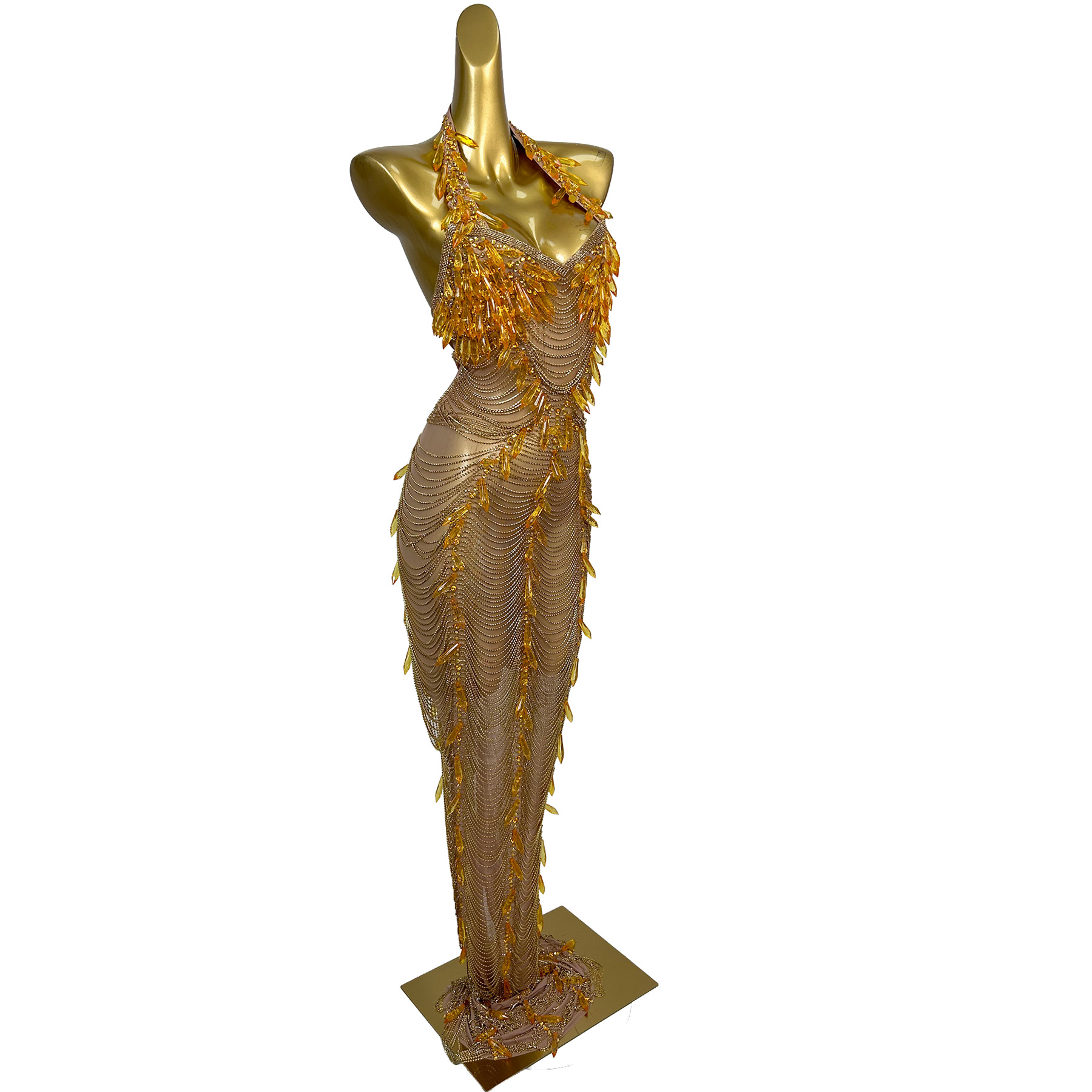 Gold Backless Diamond Tassel E - огляд і ціна Women'S Formal Wear Plus Size