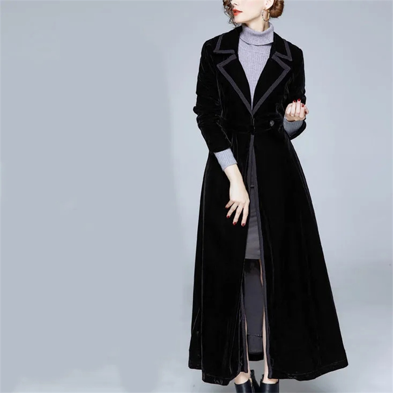 Golden Velvet Long Windbreaker - огляд і ціна Trench Coat Formal