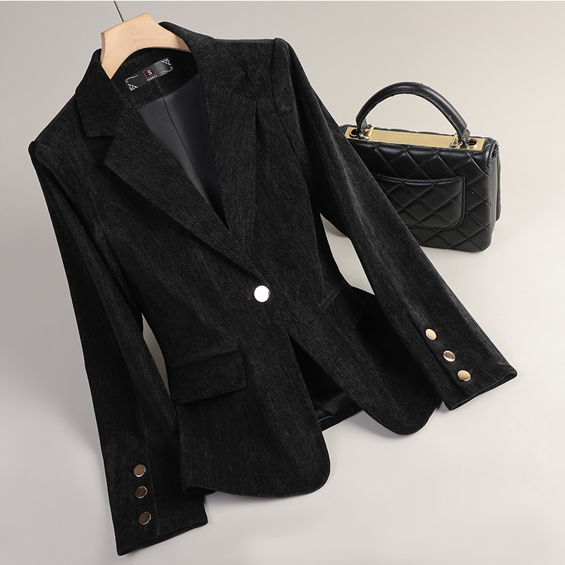 Yellow Gold Velvet Blazer Wome - огляд і ціна Women'S Office Formal Wear For Ladies