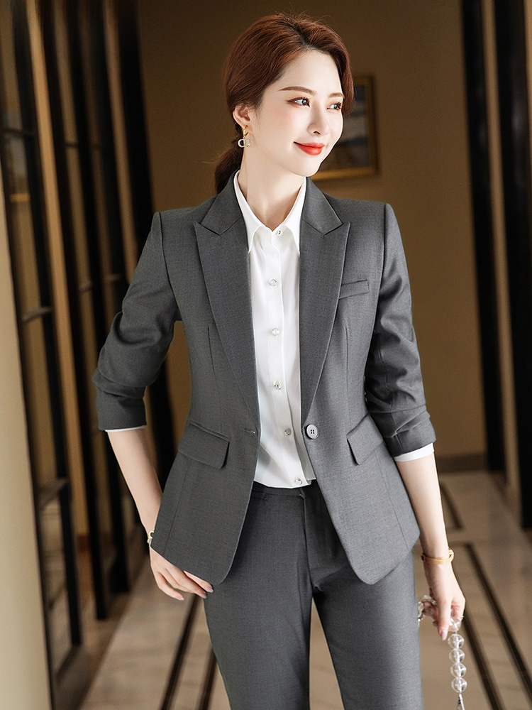 Gray Suit Set for Women Spring - огляд і ціна Women Formal Wear For Interview