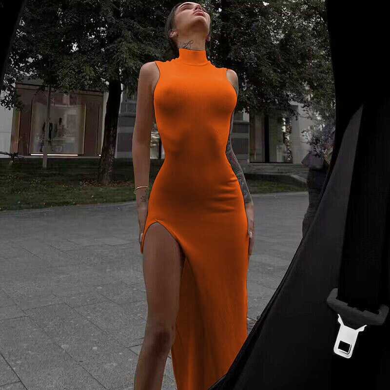 Y2k Sleeveless Orange Midi Wom - огляд і ціна Formal Wear For Women Xl