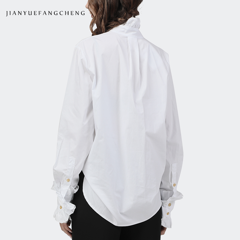 Elegant Ruffles Women White Co - огляд і ціна Women Formal Office Wear Tops