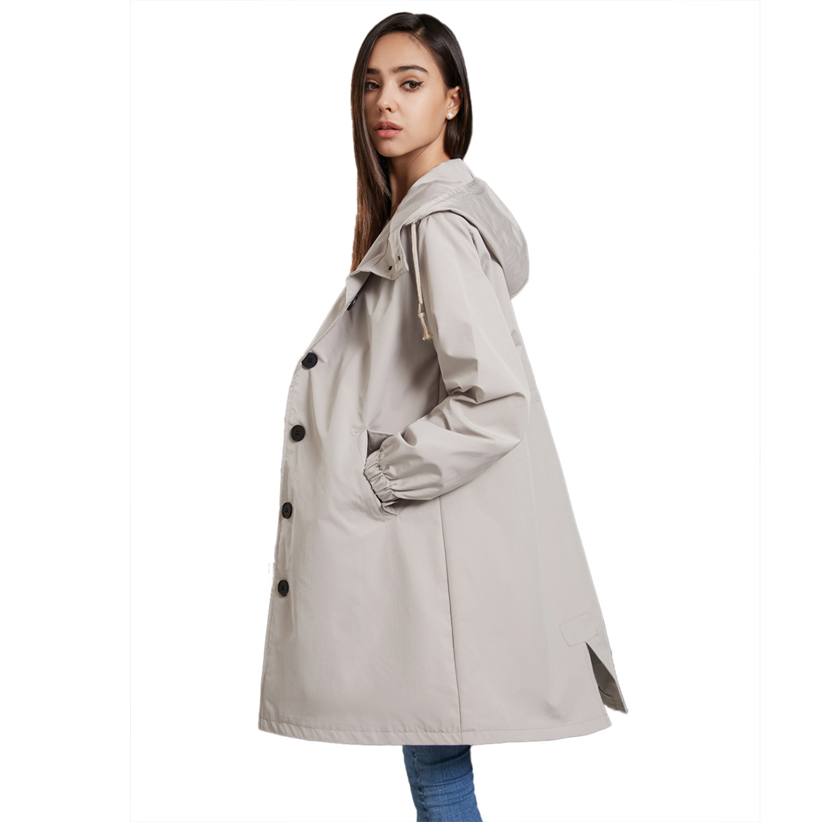 Hooded Women Windbreaker Long  - огляд і ціна Trench Coat Formal