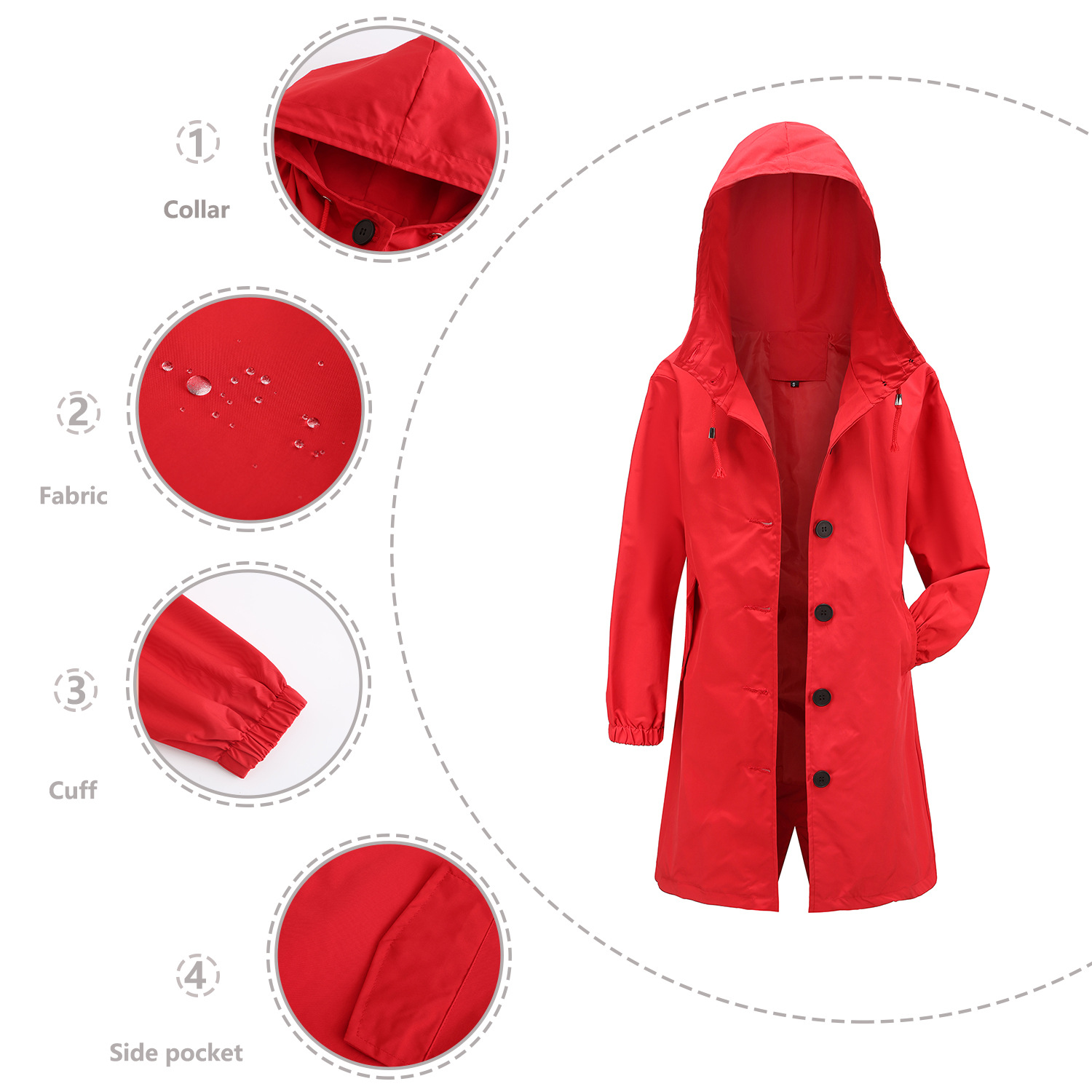 Hooded Women Windbreaker Long  - огляд і ціна Trench Coat Formal
